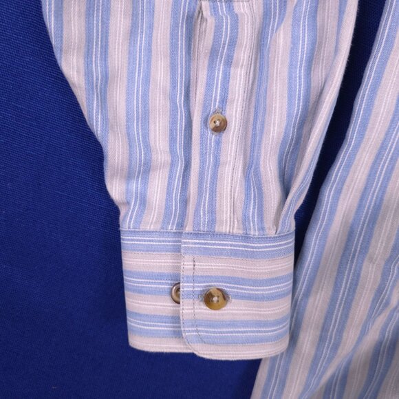 VTG Savane Mens SZ M Process 2000 Soft Wash no wrinkles Striped Shirt - Picture 7 of 10